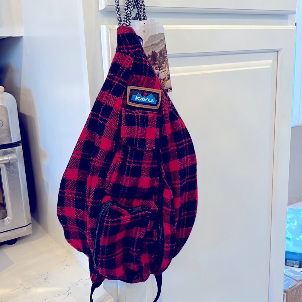 Kavu Mini Plaid Rope Bag Lumberjack